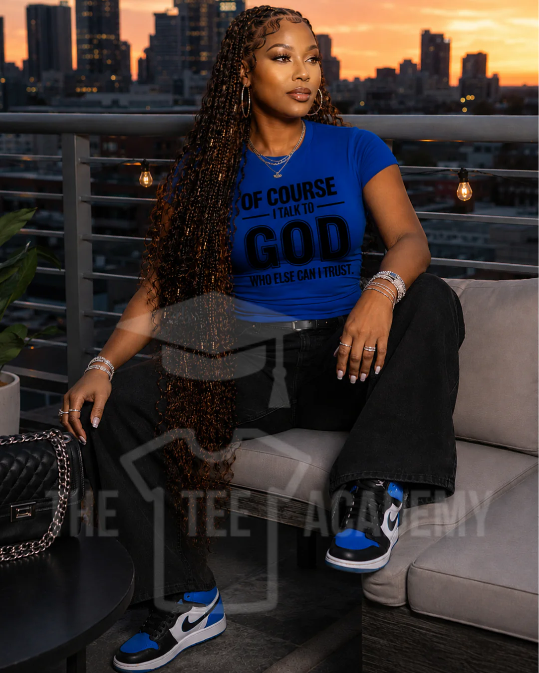 (Black) Of Course I Talk To God- Screen Print Transfer - Image 2