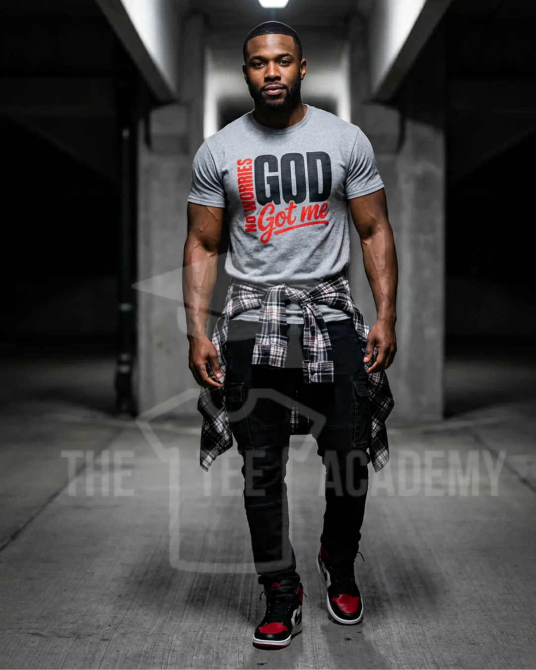 No Worries, God Got Me (red)- Matte Clear Film Screen Print Transfer