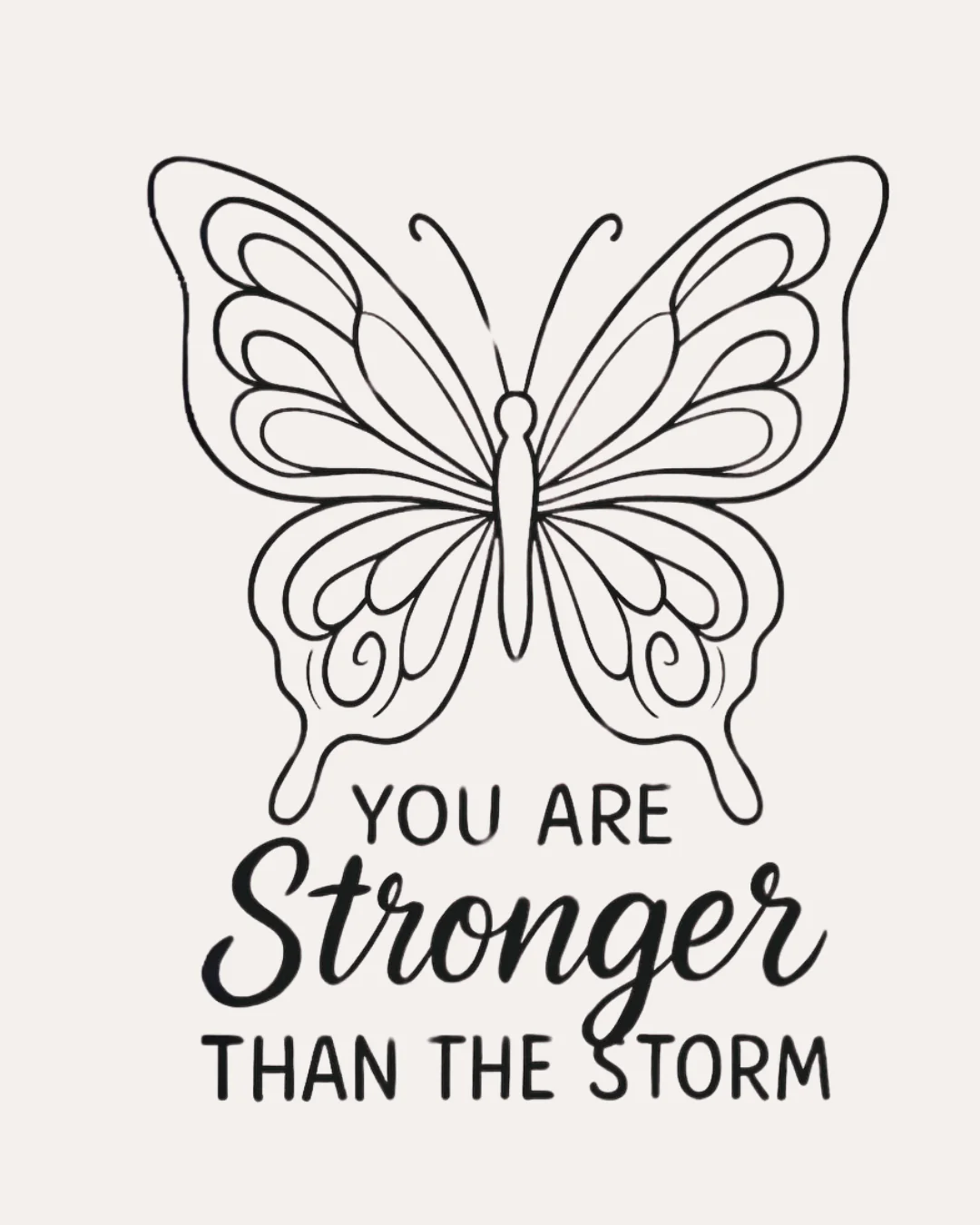 Stronger Than The Storm- (Sketch Art) Screen Print Transfer