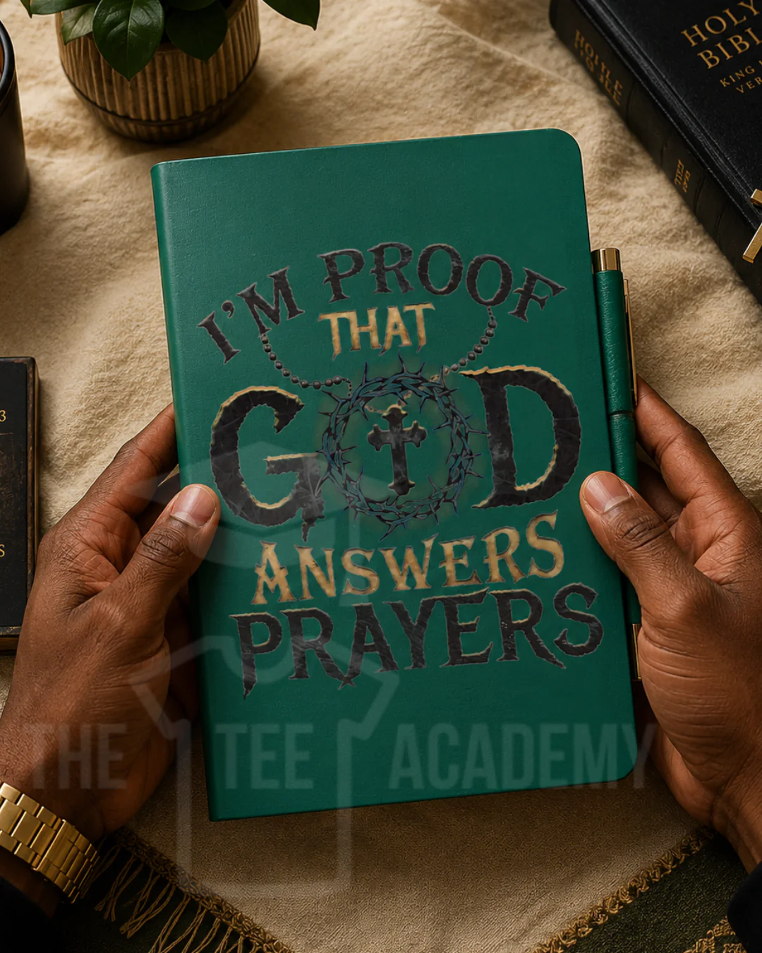 UV DTF Planner/Tumbler Decal- (Black/Tan) Proof God Works