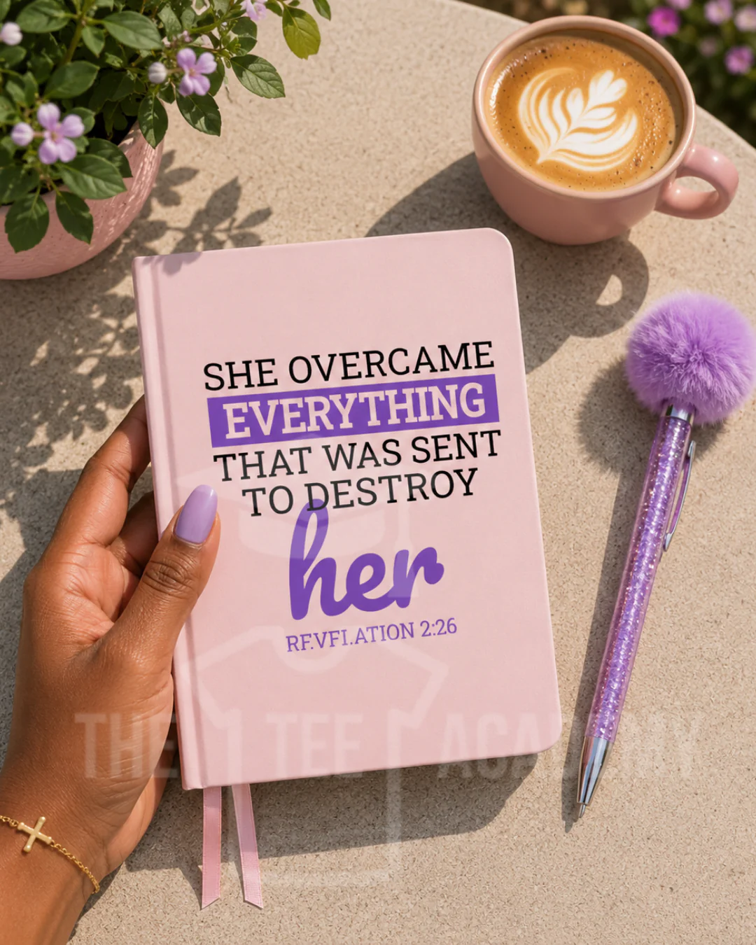 UV DTF Planner/Tumbler Decal- (Purple) She Overcame Everything